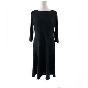 Anne Klein 8 black dress 3/4 sleeves